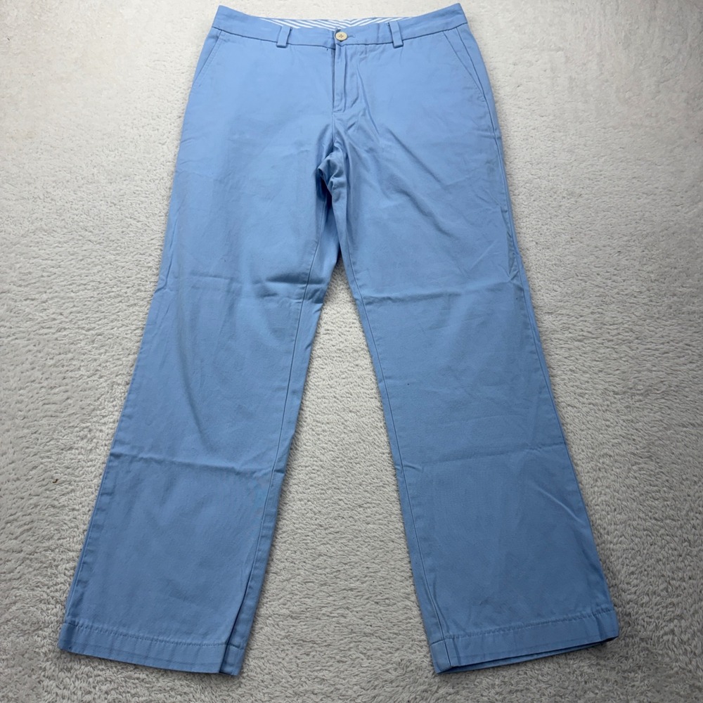 Vineyard Vines Slim Fit Breaker Pants Light Blue Cotton Men's 30x30 Chinos